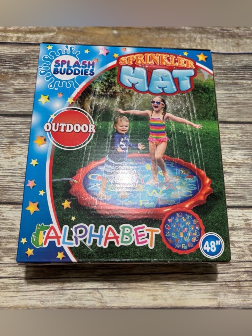 Splash Buddies Outdoor Sprinkler Water Alphabet Play Mat 48”